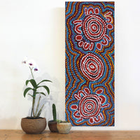 Aboriginal Artwork by Jeani Napangardi Lewis, Mina Mina Jukurrpa, 76x30cm