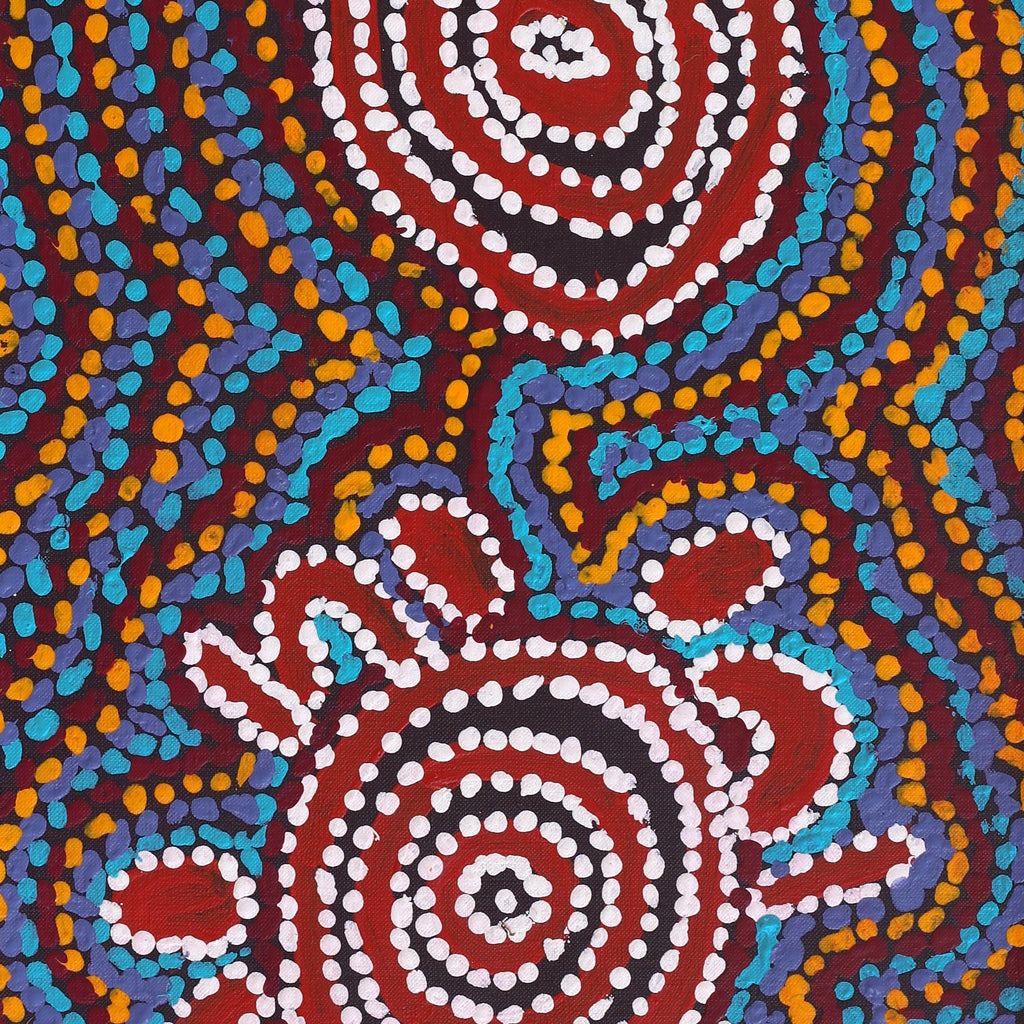 Aboriginal Artwork by Jeani Napangardi Lewis, Mina Mina Jukurrpa, 76x30cm