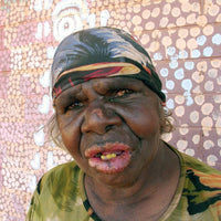 Aboriginal Artwork by Jeani Napangardi Lewis, Mina Mina Jukurrpa, 76x30cm