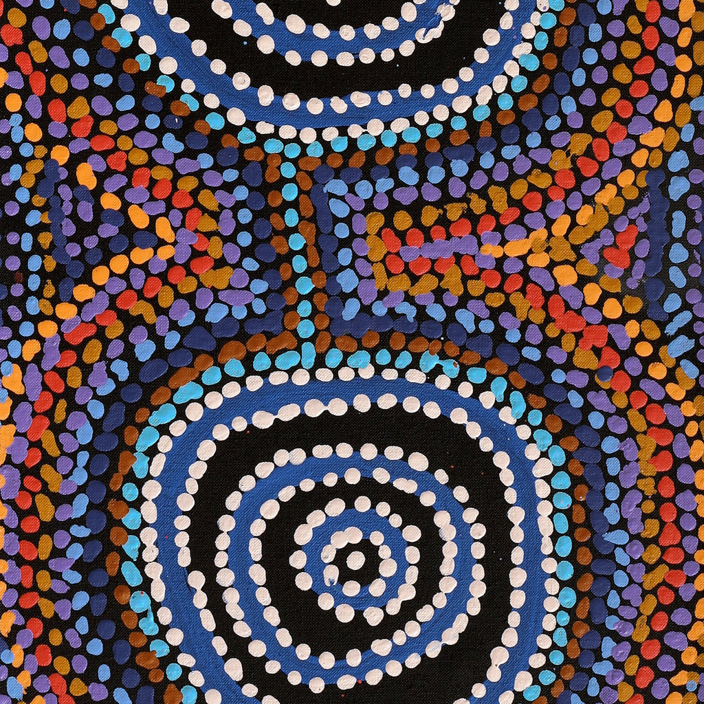 Aboriginal Artwork by Jeani Napangardi Lewis, Mina Mina Jukurrpa, 91x30cm