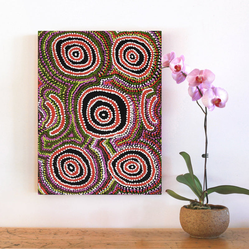 Aboriginal Artwork by Jeani Napangardi Lewis, Mina Mina Jukurrpa - Ngalyipi, 61x46cm