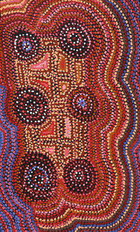 Aboriginal Artwork by Jeani Napangardi Lewis, Mina Mina Jukurrpa - Ngalyipi, 76x46cm
