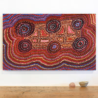 Aboriginal Artwork by Jeani Napangardi Lewis, Mina Mina Jukurrpa - Ngalyipi, 76x46cm