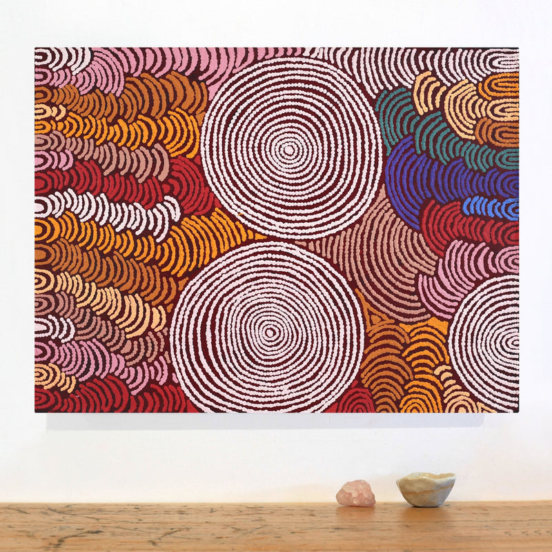 Aboriginal Artwork by Jenita Tjarurru Robertson, Nguru Warburton-wana (Country around Warburton), 61x46cm