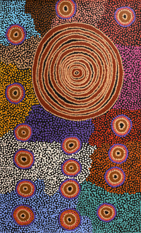 Aboriginal Artwork by Jenita Tjarurru Robertson, Nguru Warburton-wana (Country around Warburton), 76x46cm