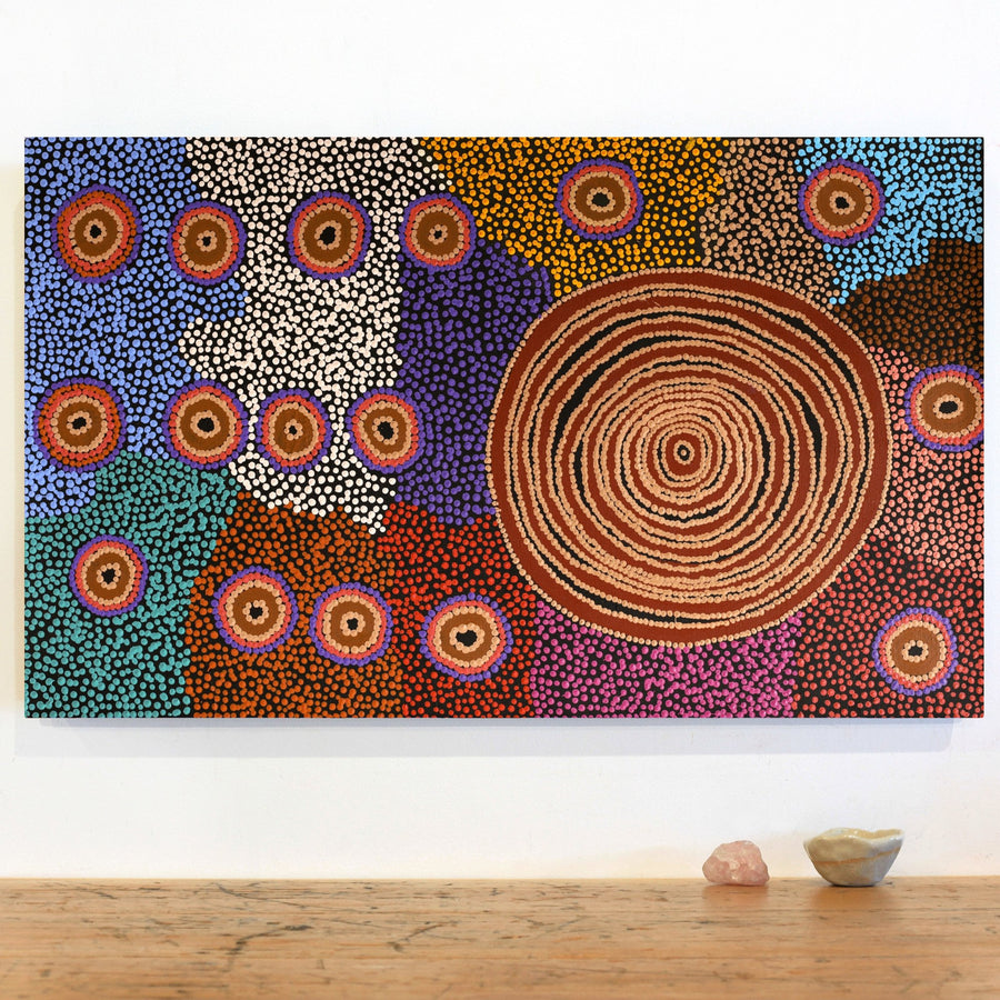 Aboriginal Artwork by Jenita Tjarurru Robertson, Nguru Warburton-wana (Country around Warburton), 76x46cm
