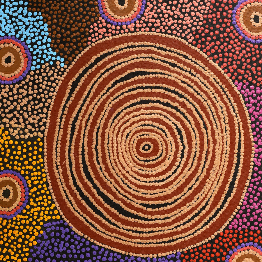 Aboriginal Artwork by Jenita Tjarurru Robertson, Nguru Warburton-wana (Country around Warburton), 76x46cm
