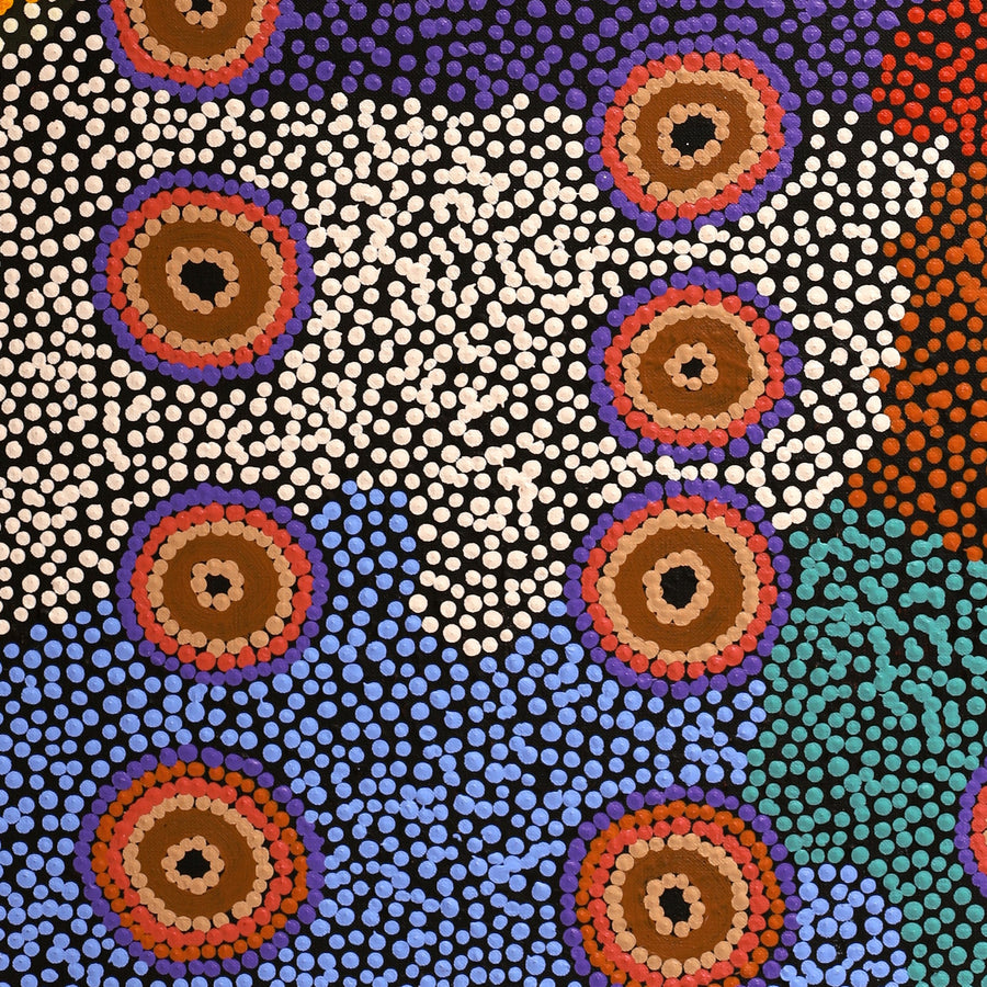 Aboriginal Artwork by Jenita Tjarurru Robertson, Nguru Warburton-wana (Country around Warburton), 76x46cm