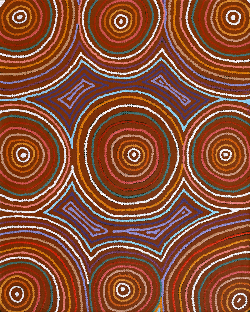 Aboriginal Artwork by Jenita Tjarurru Robertson, Nguru Warburton-wana (Country around Warburton), 76x61cm