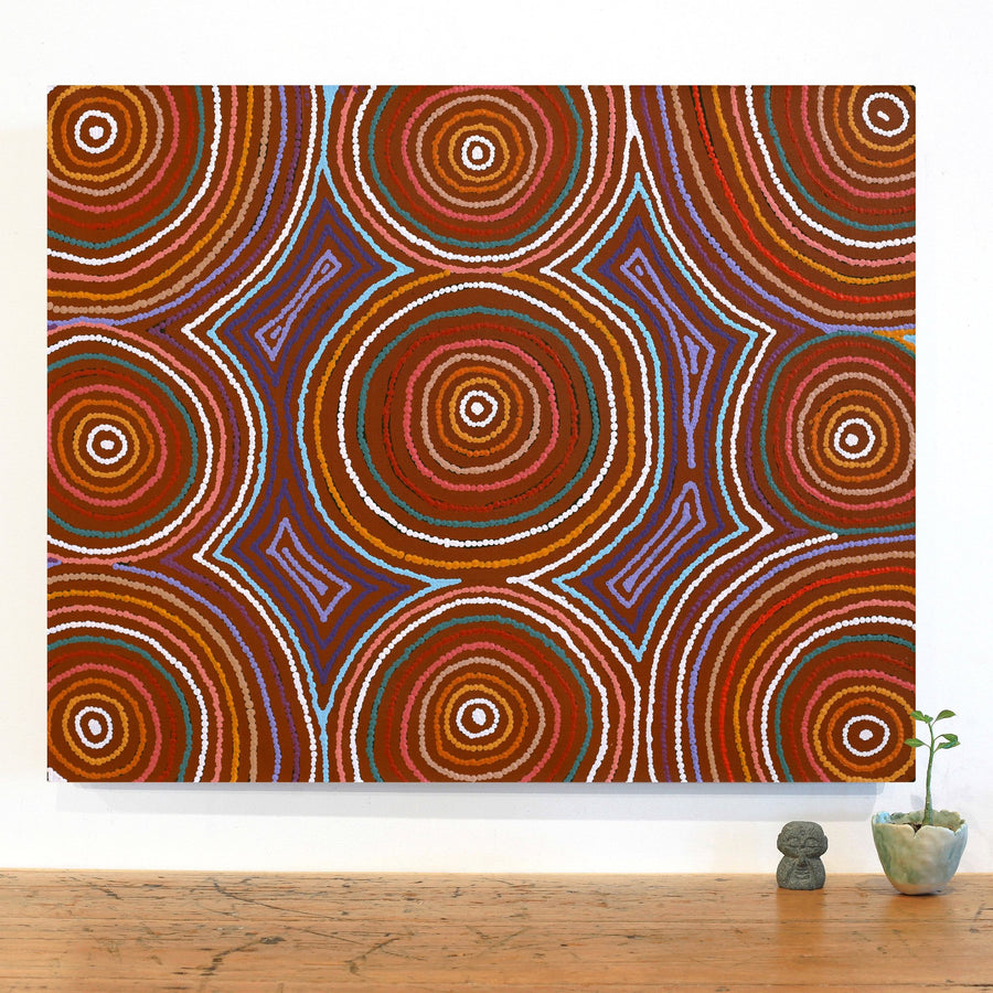 Aboriginal Artwork by Jenita Tjarurru Robertson, Nguru Warburton-wana (Country around Warburton), 76x61cm