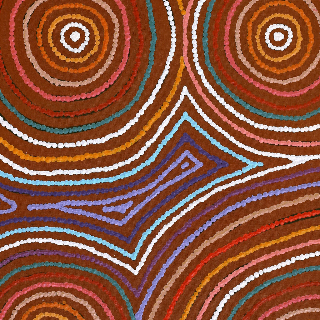 Aboriginal Artwork by Jenita Tjarurru Robertson, Nguru Warburton-wana (Country around Warburton), 76x61cm - ART ARK®