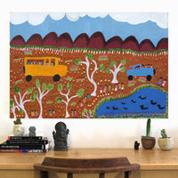 Aboriginal Artwork by Jennifer Forbes, Bush trip to my homelands, 91x61cm