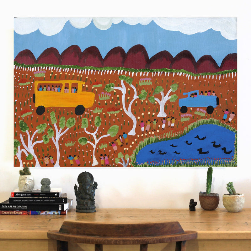 Aboriginal Artwork by Jennifer Forbes, Bush trip to my homelands, 91x61cm