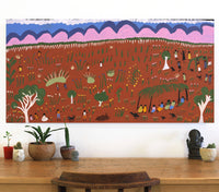 Aboriginal Artwork by Jennifer Forbes, Early days, 122x61cm