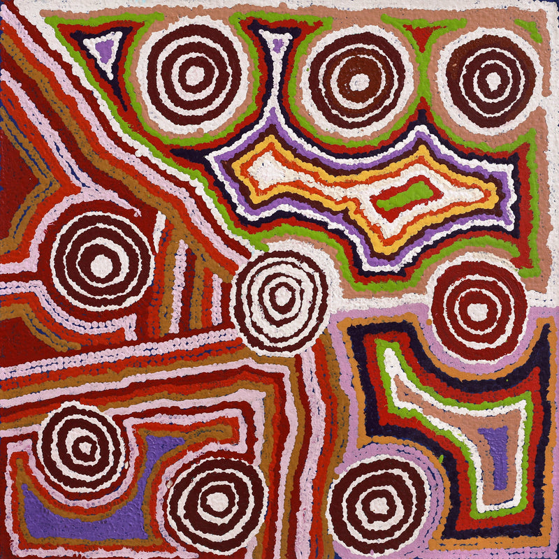 Aboriginal Artwork by Jennifer Forbes, Kungkarangkalpa (Seven Sisters Story), 61x61cm