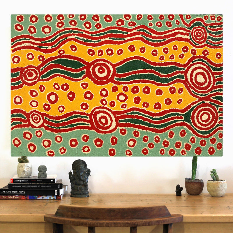 Aboriginal Artwork by Jennifer Forbes, Kungkarangkalpa (Seven Sisters Story), 91x61cm