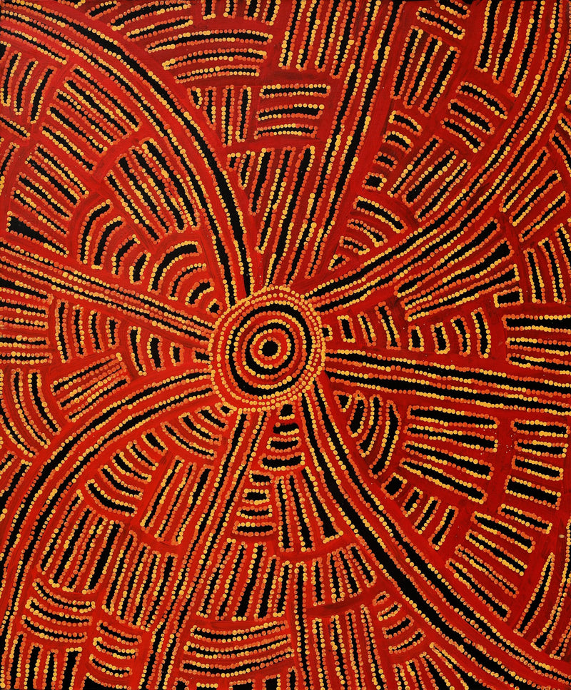Aboriginal Artwork by Jennifer Mintaya Connelly Ward, Kungkarangkalpa (Seven Sisters Story), 110x91cm