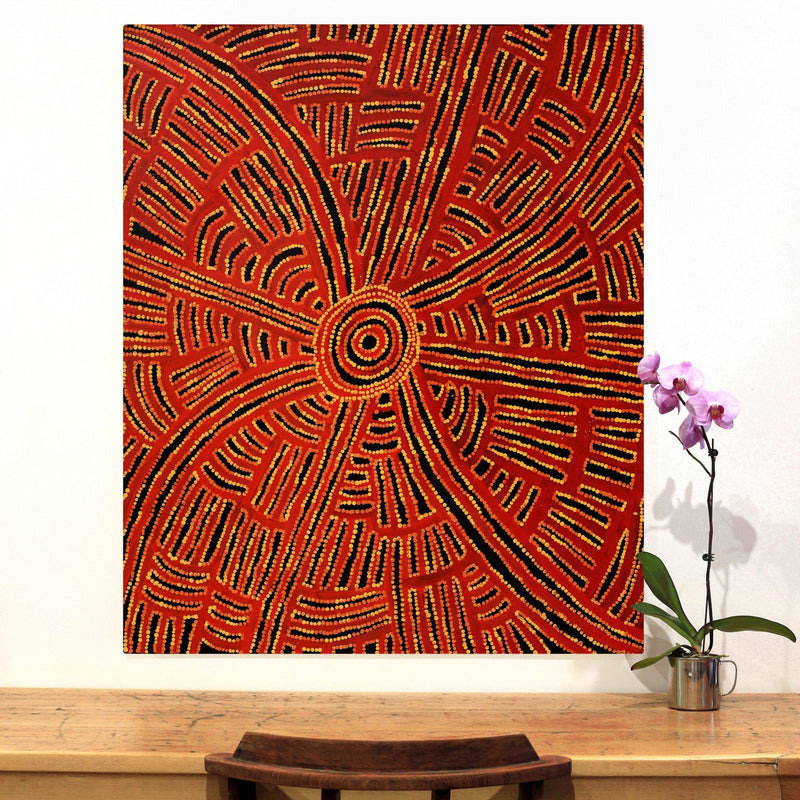 Aboriginal Artwork by Jennifer Mintaya Connelly Ward, Kungkarangkalpa (Seven Sisters Story), 110x91cm