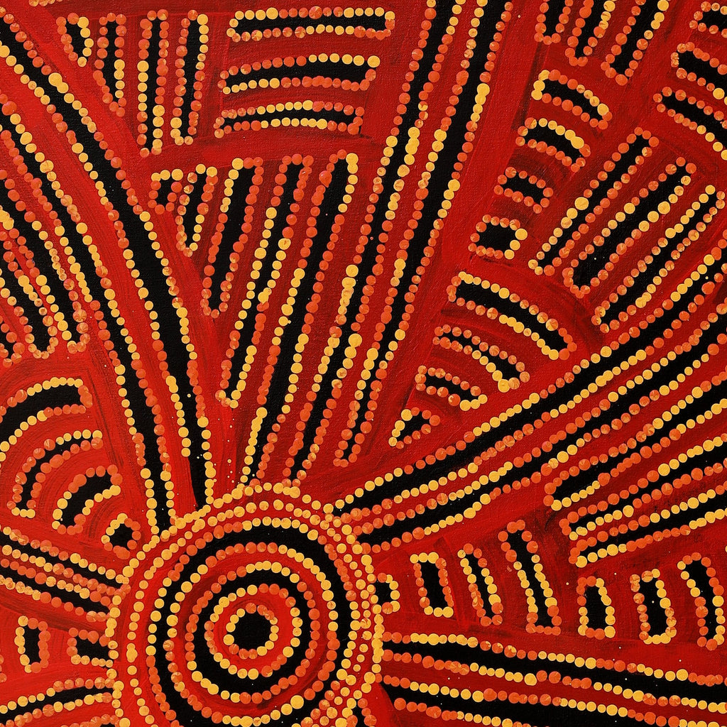 Aboriginal Artwork by Jennifer Mintaya Connelly Ward, Kungkarangkalpa (Seven Sisters Story), 110x91cm