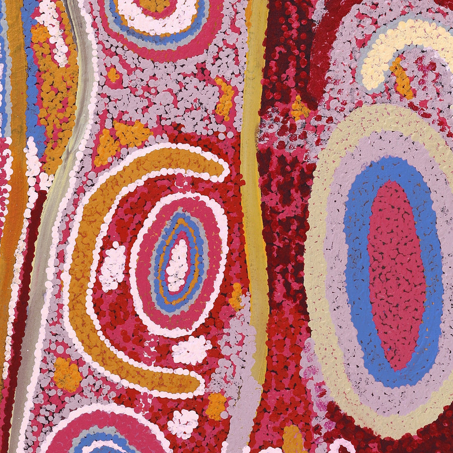 Aboriginal Artwork by Jennifer Mintaya Connelly Ward, Kungkarangkalpa (Seven Sisters Story), 122x61cm