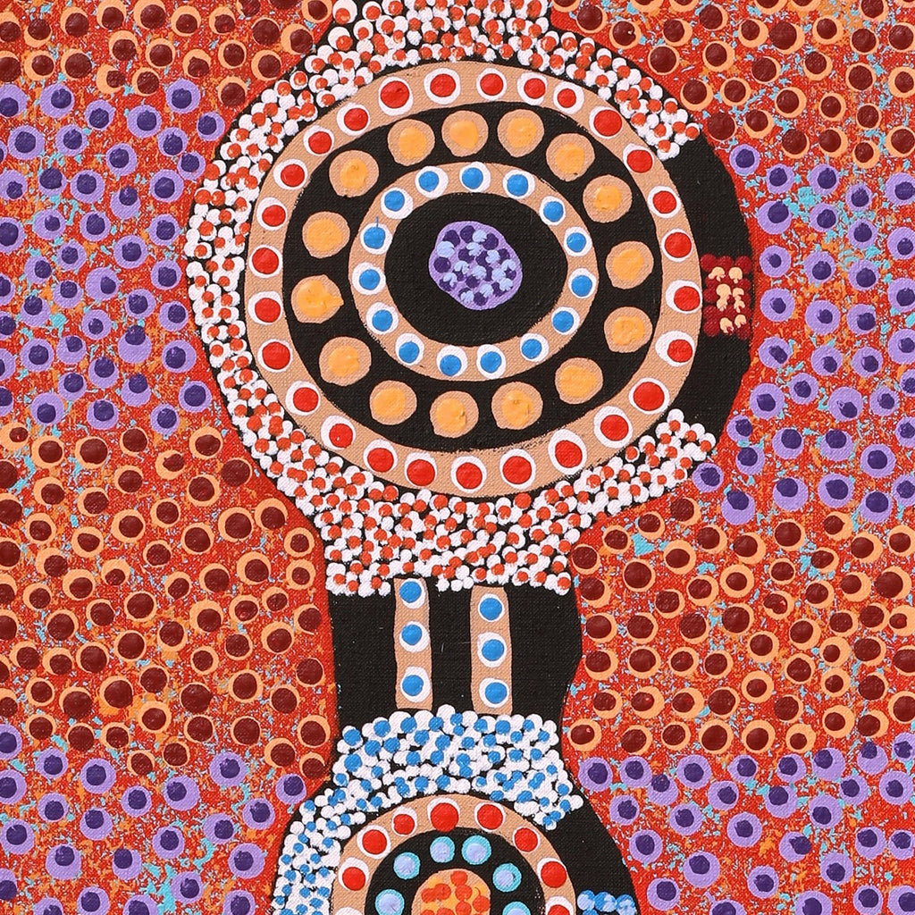 Aboriginal Artwork by Jennifer Napaljarri Lewis, Ngapa Jukurrpa (Water Dreaming) - Puyurru, 107x30cm - ART ARK®