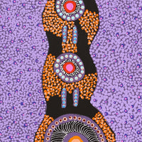 Aboriginal Artwork by Jennifer Napaljarri Lewis, Ngapa Jukurrpa (Water Dreaming) - Puyurru, 107x30cm