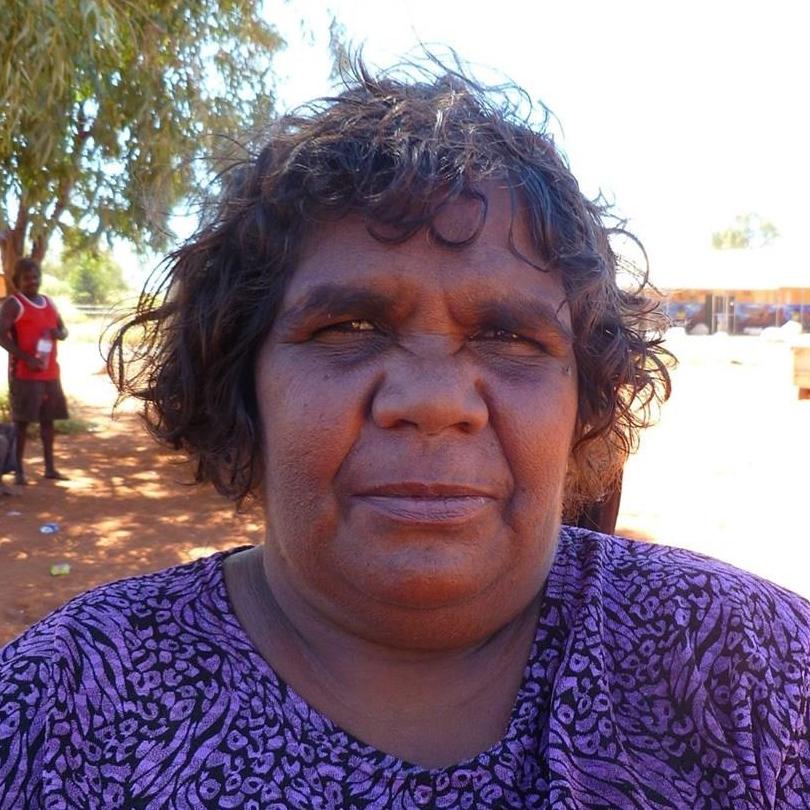 Aboriginal Artwork by Jennifer Napaljarri Lewis, Ngapa Jukurrpa (Water Dreaming) - Puyurru, 107x30cm