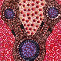 Aboriginal Artwork by Jennifer Napaljarri Lewis, Ngapa Jukurrpa (Water Dreaming) - Puyurru, 122x30cm