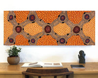 Aboriginal Artwork by Jennifer Napaljarri Lewis, Ngapa Jukurrpa (Water Dreaming) - Puyurru, 122x46cm