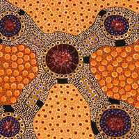 Aboriginal Artwork by Jennifer Napaljarri Lewis, Ngapa Jukurrpa (Water Dreaming) - Puyurru, 122x46cm