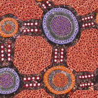 Aboriginal Artwork by Jennifer Napaljarri Lewis, Ngapa Jukurrpa (Water Dreaming) - Puyurru, 122x61cm