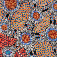 Aboriginal Artwork by Jennifer Napaljarri Lewis, Ngapa Jukurrpa (Water Dreaming) - Puyurru, 122x61cm