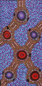 Aboriginal Artwork by Jennifer Napaljarri Lewis, Ngapa Jukurrpa (Water Dreaming) - Puyurru, 61x30cm - ART ARK®