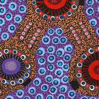 Aboriginal Artwork by Jennifer Napaljarri Lewis, Ngapa Jukurrpa (Water Dreaming) - Puyurru, 61x30cm