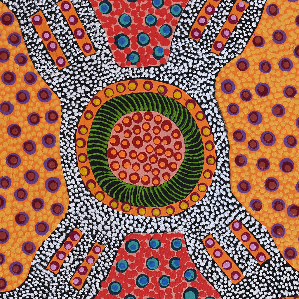 Aboriginal Artwork by Jennifer Napaljarri Lewis, Ngapa Jukurrpa (Water Dreaming) - Puyurru, 61x46cm