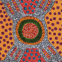 Aboriginal Artwork by Jennifer Napaljarri Lewis, Ngapa Jukurrpa (Water Dreaming) - Puyurru, 61x46cm