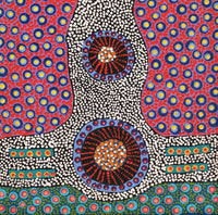 Aboriginal Artwork by Jennifer Napaljarri Lewis, Ngapa Jukurrpa (Water Dreaming) - Puyurru, 76x30cm