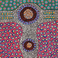 Aboriginal Artwork by Jennifer Napaljarri Lewis, Ngapa Jukurrpa (Water Dreaming) - Puyurru, 76x30cm