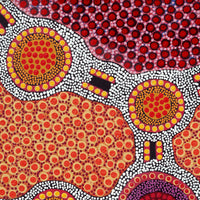 Aboriginal Artwork by Jennifer Napaljarri Lewis, Ngapa Jukurrpa (Water Dreaming) - Puyurru, 76x61cm