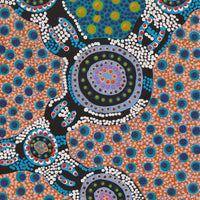 Aboriginal Artwork by Jennifer Napaljarri Lewis, Ngapa Jukurrpa (Water Dreaming) - Puyurru, 91x30cm