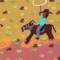 Aboriginal Artwork by Jill Daniels, Cowboy, 60x45cm