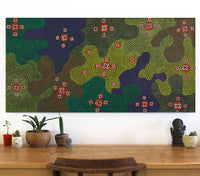 Aboriginal Artwork by Jill Nungarrayi Watson, Ngatijirri Jukurrpa (Budgerigar Dreaming), 122x61cm