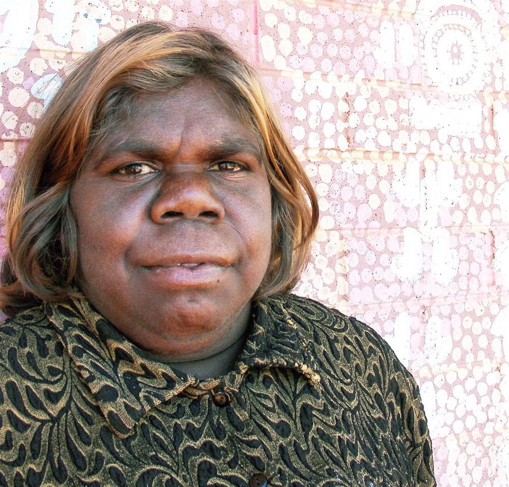 Aboriginal Artwork by Jillian Nampijinpa Brown, Ngapa Jukurrpa (Water Dreaming) - Mikanji, 61x61cm