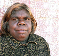 Aboriginal Artwork by Jillian Nampijinpa Brown, Ngapa Jukurrpa (Water Dreaming) - Mikanji, 61x61cm