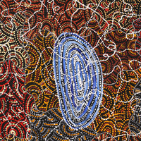 Aboriginal Artwork by Jillian Nampijinpa Brown, Ngapa Jukurrpa (Water Dreaming) - Mikanji, 91x61cm