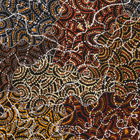 Aboriginal Artwork by Jillian Nampijinpa Brown, Ngapa Jukurrpa (Water Dreaming) - Mikanji, 91x61cm