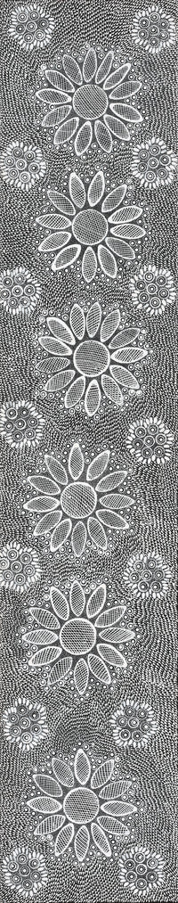 Aboriginal Artwork by Jocelyn Napanangka Frank, Yurrampi Jukurrpa (Honey Ant Dreaming), 152x30cm
