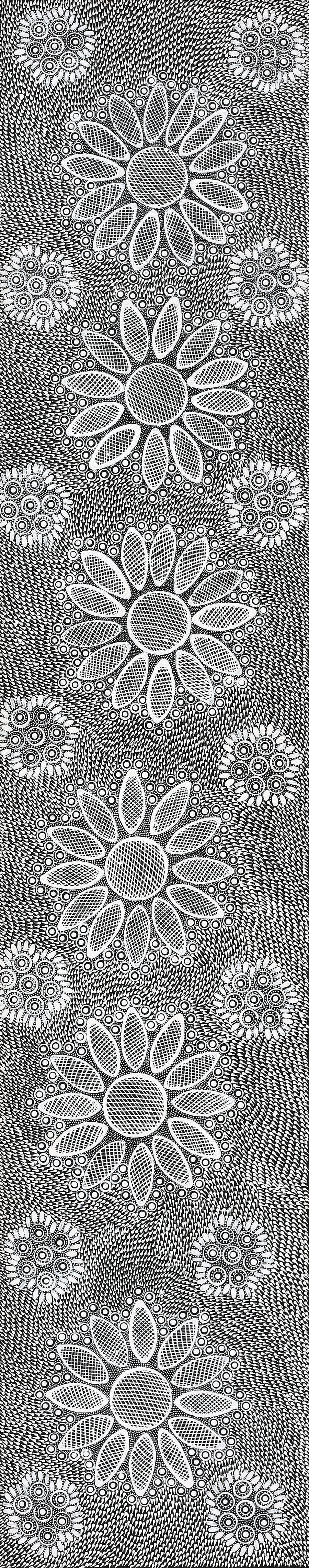 Aboriginal Artwork by Jocelyn Napanangka Frank, Yurrampi Jukurrpa (Honey Ant Dreaming), 152x30cm