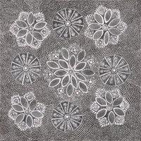 Aboriginal Artwork by Jocelyn Napanangka Frank, Yurrampi Jukurrpa (Honey Ant Dreaming), 61x61cm