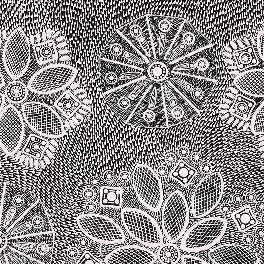 Aboriginal Artwork by Jocelyn Napanangka Frank, Yurrampi Jukurrpa (Honey Ant Dreaming), 61x61cm